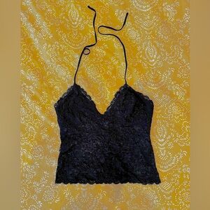 Sheer black lace cami